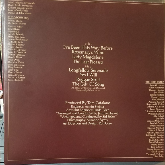 1974 Neil Diamond "Serenade" Vinyl Record - Picture 4 of 8